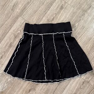 Mini Black Skirt with White lines